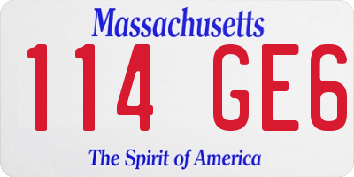 MA license plate 114GE6