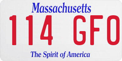 MA license plate 114GF0