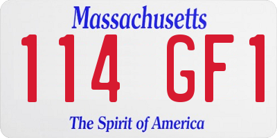 MA license plate 114GF1