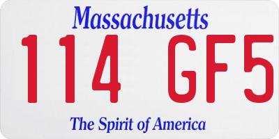 MA license plate 114GF5