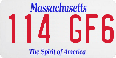 MA license plate 114GF6