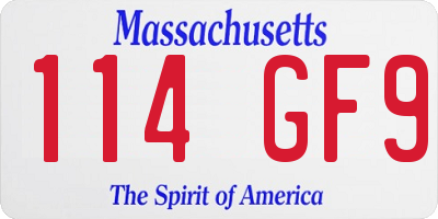 MA license plate 114GF9