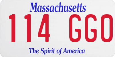 MA license plate 114GG0
