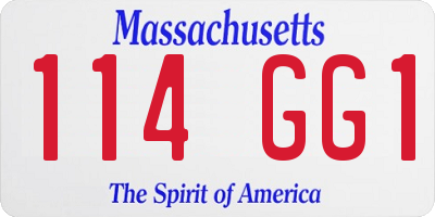 MA license plate 114GG1