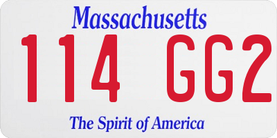 MA license plate 114GG2