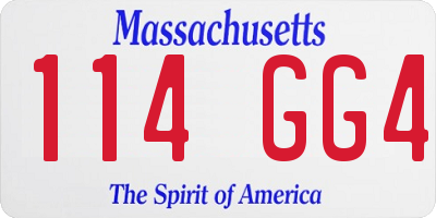 MA license plate 114GG4