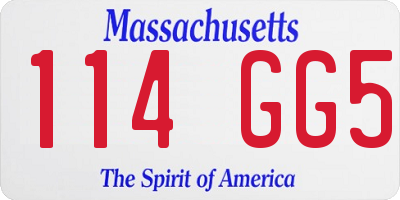 MA license plate 114GG5