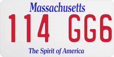 MA license plate 114GG6