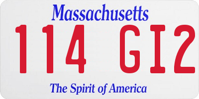 MA license plate 114GI2