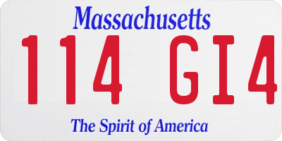 MA license plate 114GI4