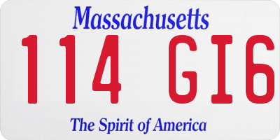 MA license plate 114GI6
