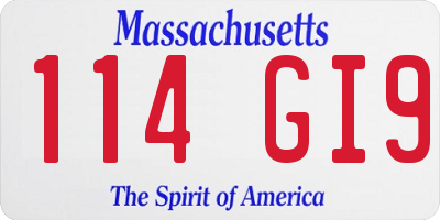 MA license plate 114GI9