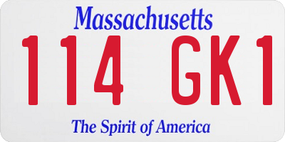 MA license plate 114GK1