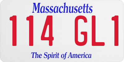 MA license plate 114GL1