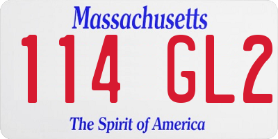 MA license plate 114GL2
