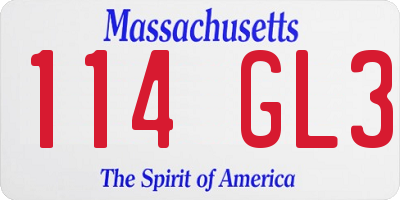 MA license plate 114GL3