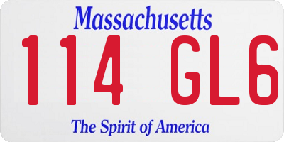 MA license plate 114GL6