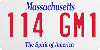 MA license plate 114GM1