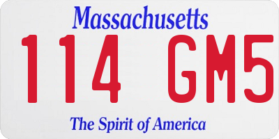 MA license plate 114GM5