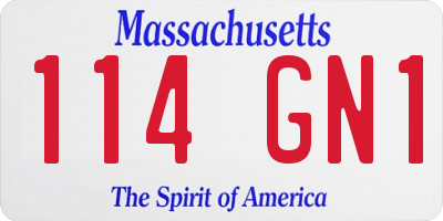 MA license plate 114GN1
