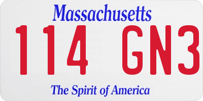 MA license plate 114GN3