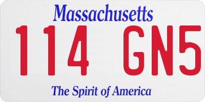 MA license plate 114GN5