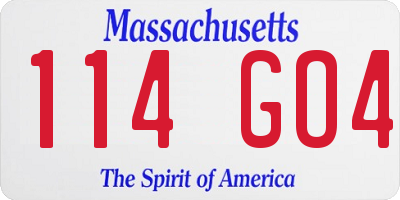 MA license plate 114GO4