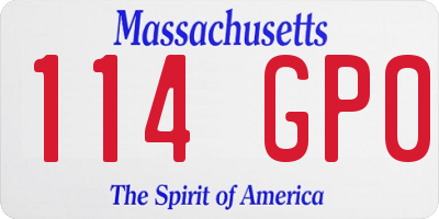 MA license plate 114GP0