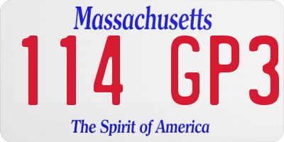 MA license plate 114GP3