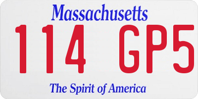 MA license plate 114GP5