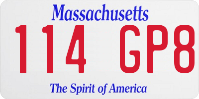 MA license plate 114GP8