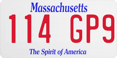 MA license plate 114GP9