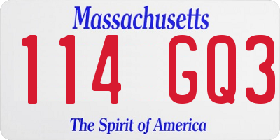 MA license plate 114GQ3