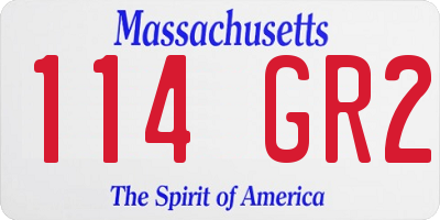 MA license plate 114GR2