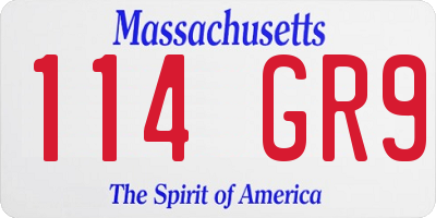 MA license plate 114GR9
