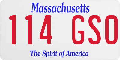 MA license plate 114GS0