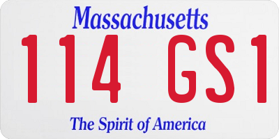 MA license plate 114GS1