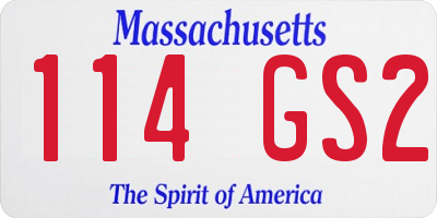 MA license plate 114GS2