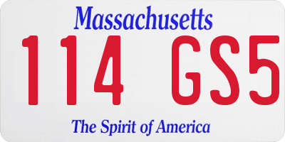 MA license plate 114GS5