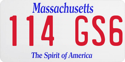 MA license plate 114GS6