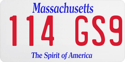 MA license plate 114GS9