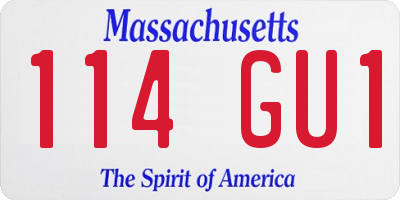 MA license plate 114GU1