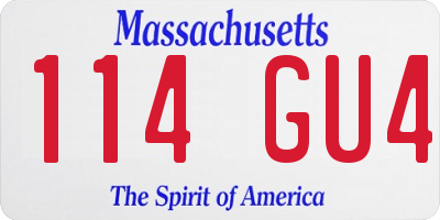 MA license plate 114GU4