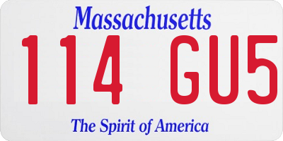MA license plate 114GU5