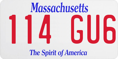 MA license plate 114GU6