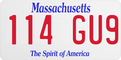 MA license plate 114GU9