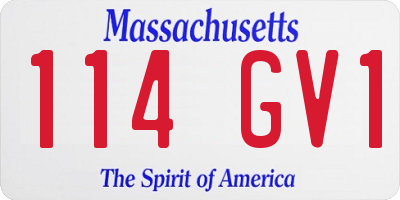 MA license plate 114GV1