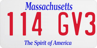 MA license plate 114GV3