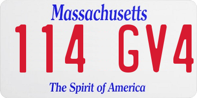 MA license plate 114GV4