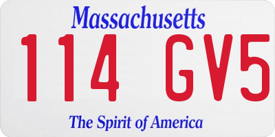MA license plate 114GV5